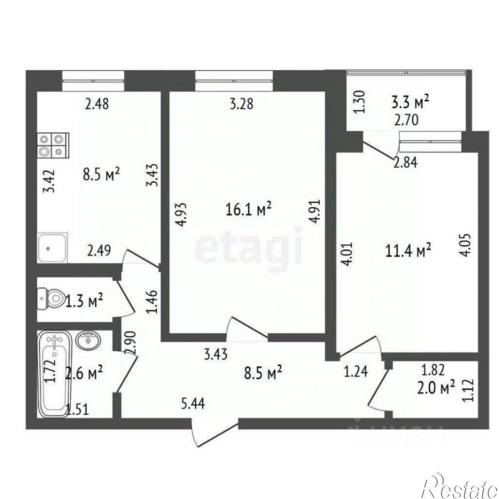 2-комн квартира улица Артёма, 21А,  д. 21А