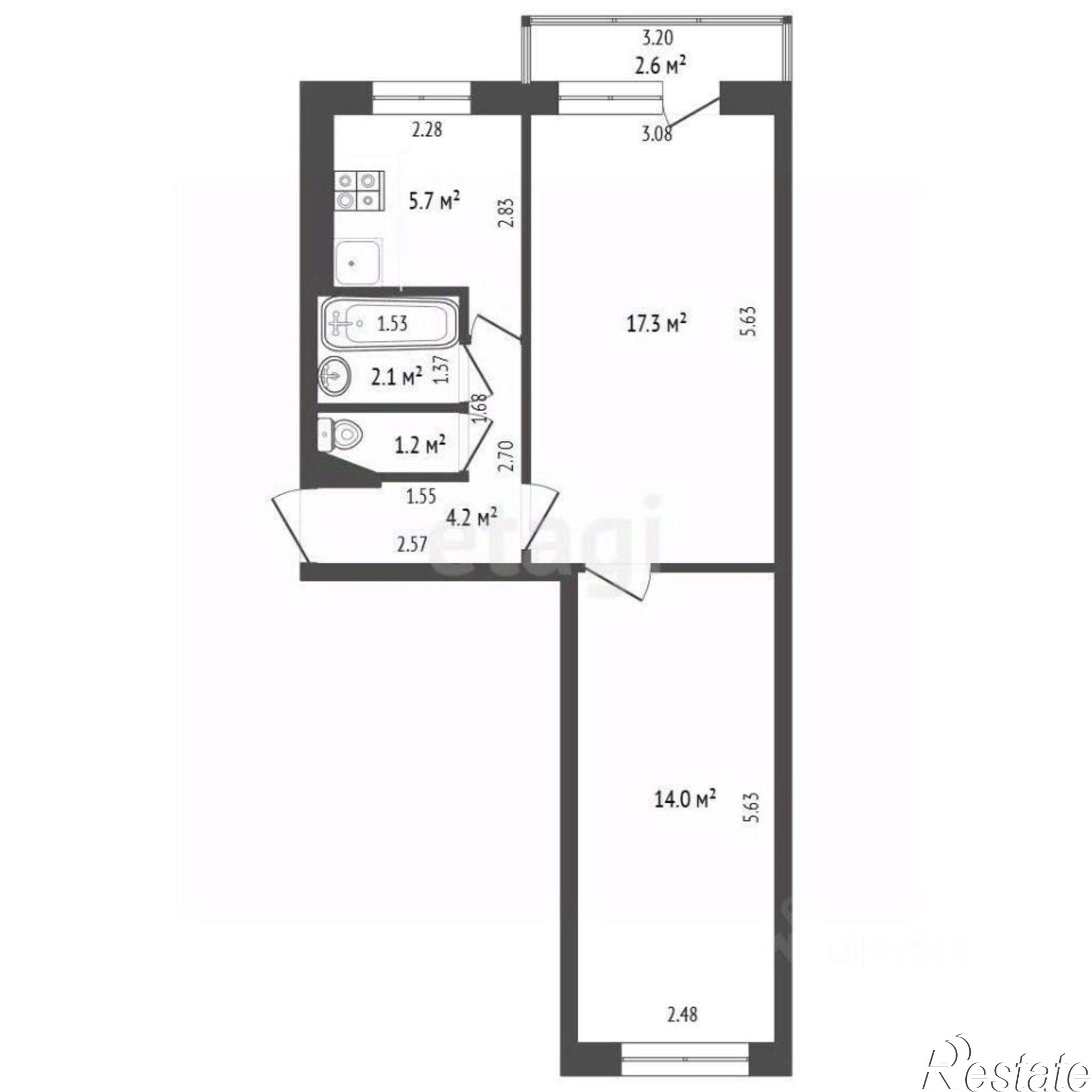 Купить квартиру за 3 146 000 рублей на улица Худайбердина, 70