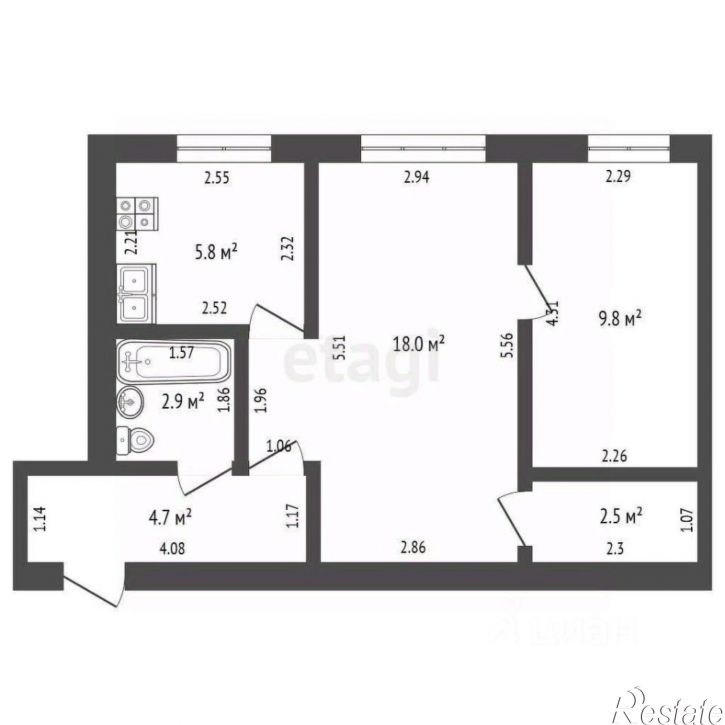 2-комн квартира ул Дружбы, 25,  д. 25