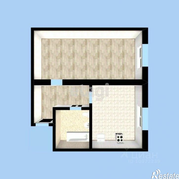 1-комн квартира улица Островского, 1А,  д. 1А