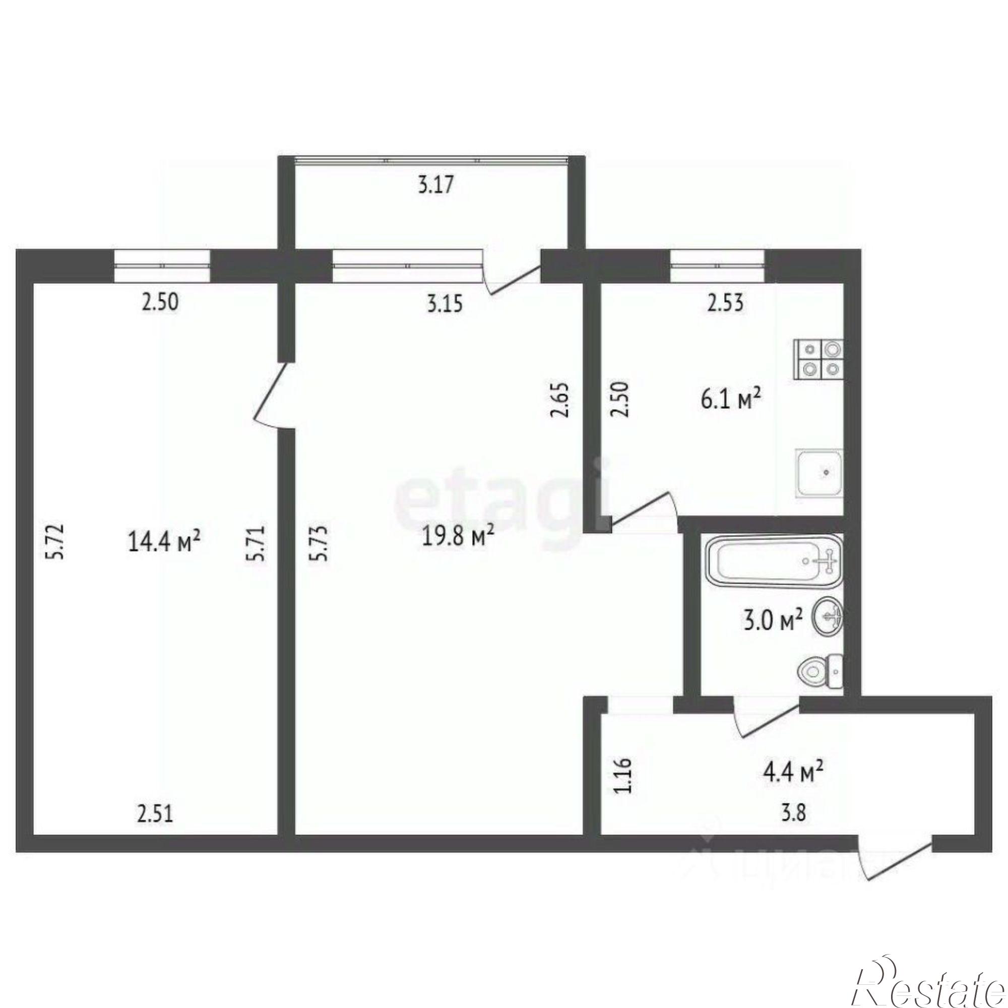 Купить квартиру за 2 800 000 рублей на улица Дружбы, 32А