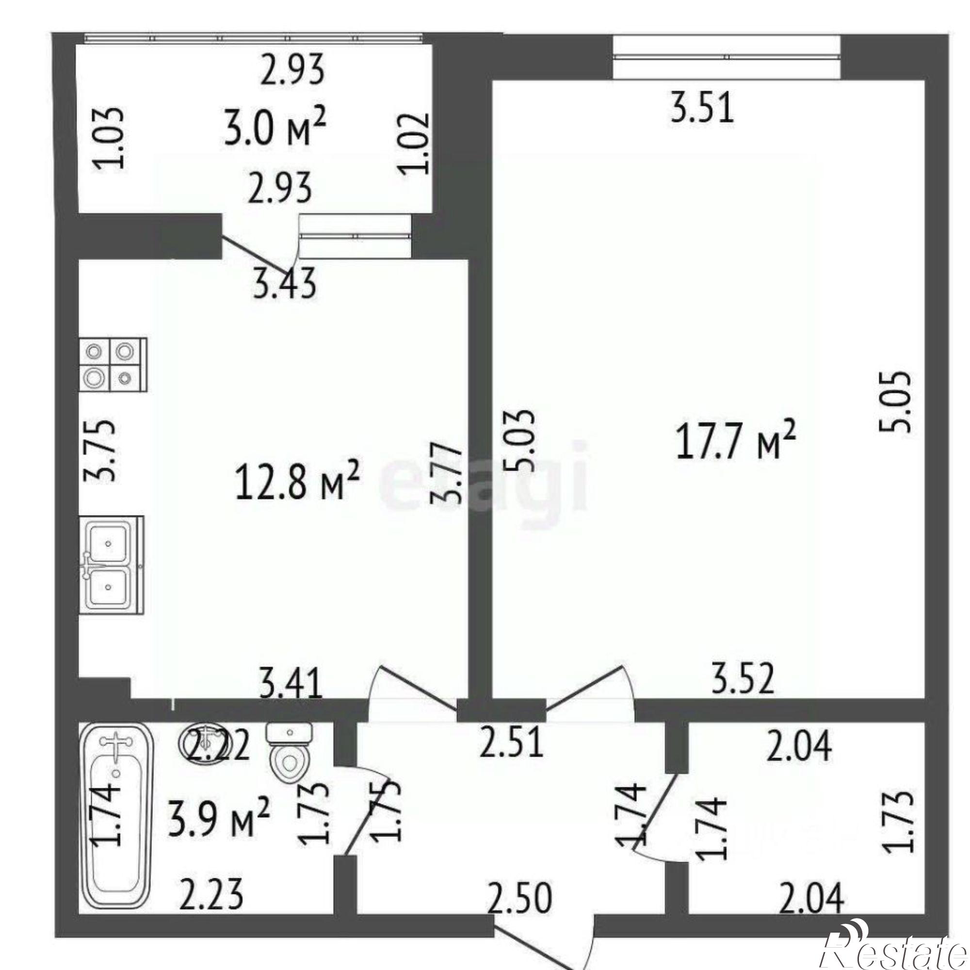 Купить квартиру за 5 100 000 рублей на проспект Октября, 46