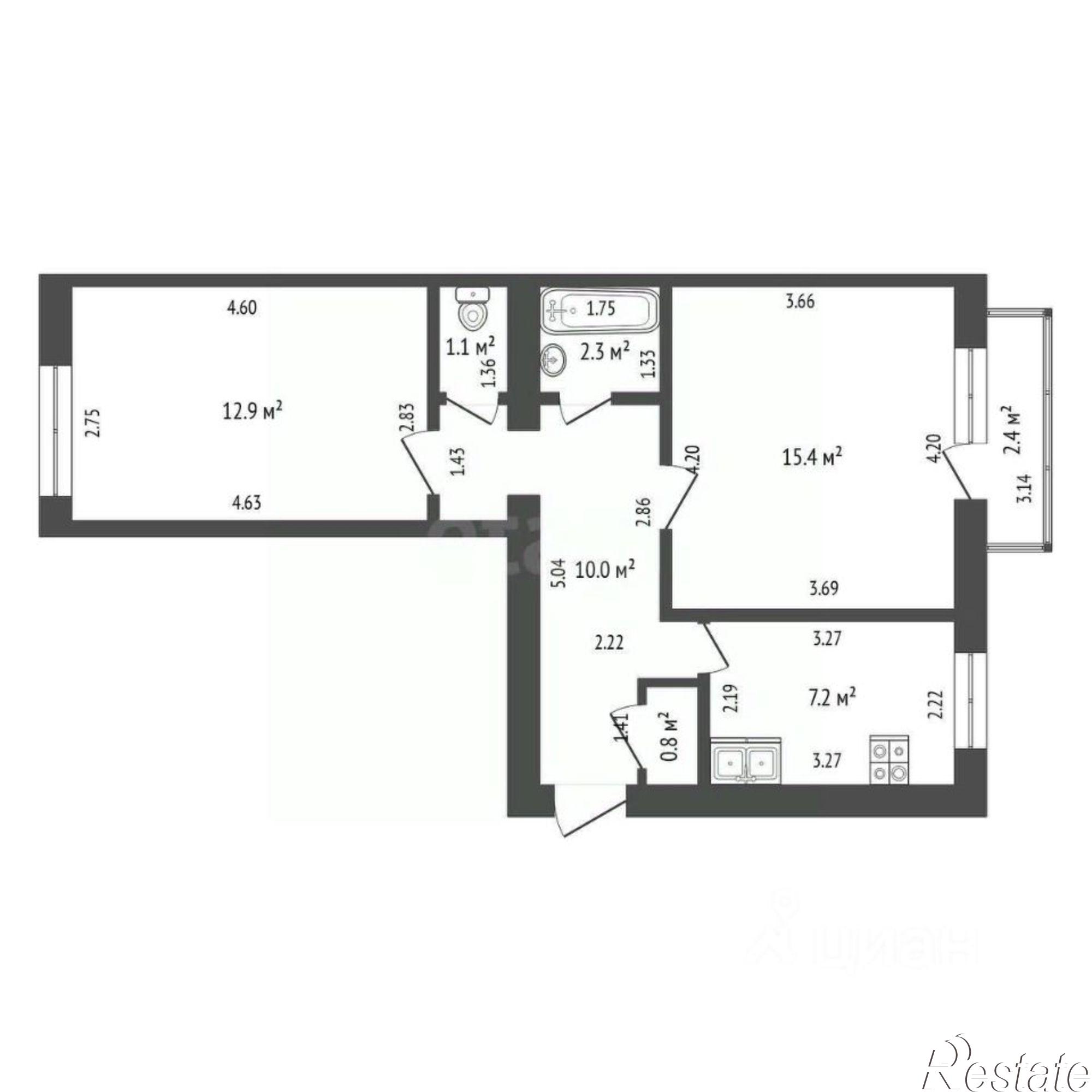 Купить квартиру за 3 600 000 рублей на улица Николаева, 4