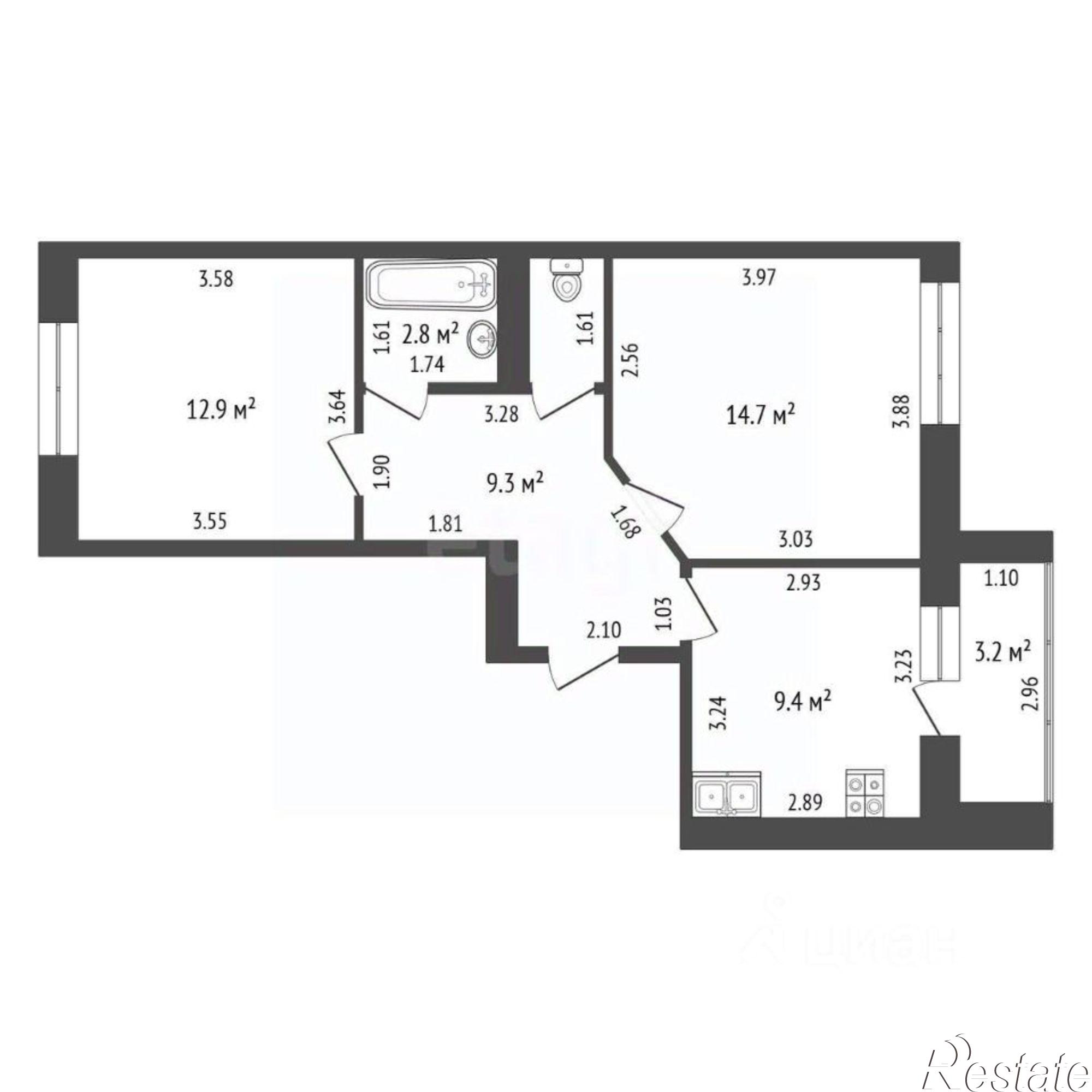 Купить квартиру за 4 500 000 рублей на улица Тукаева, 14А