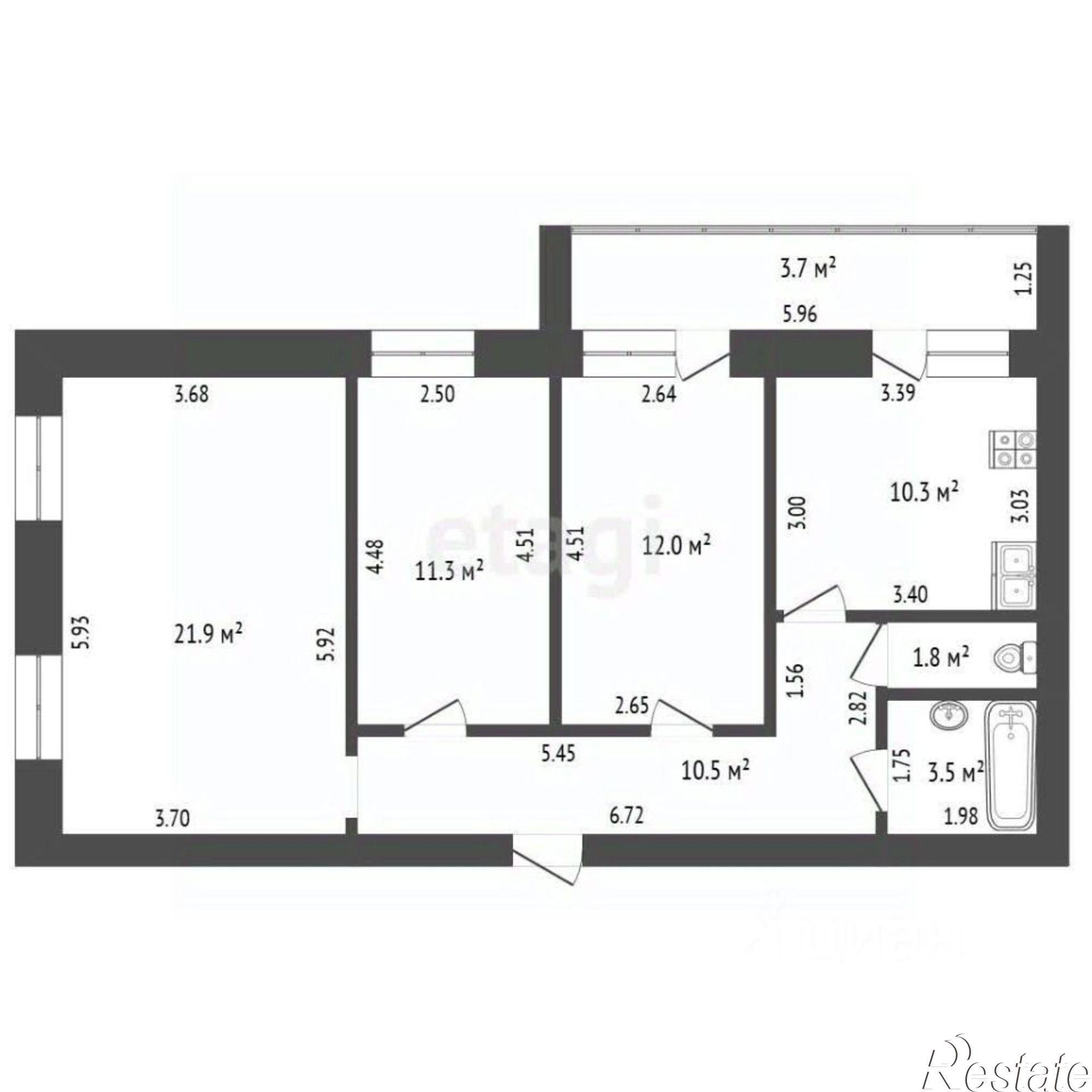Купить квартиру за 5 200 000 рублей на Вокзальная улица, 15