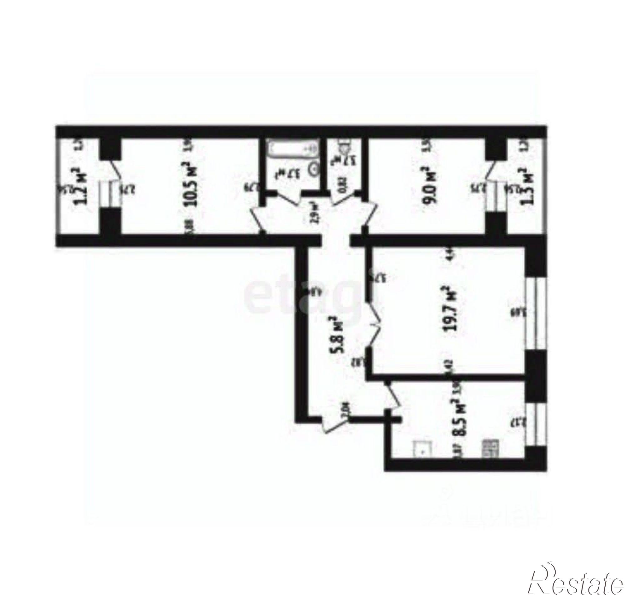 Купить квартиру за 5 650 000 рублей на улица Шафиева, 49