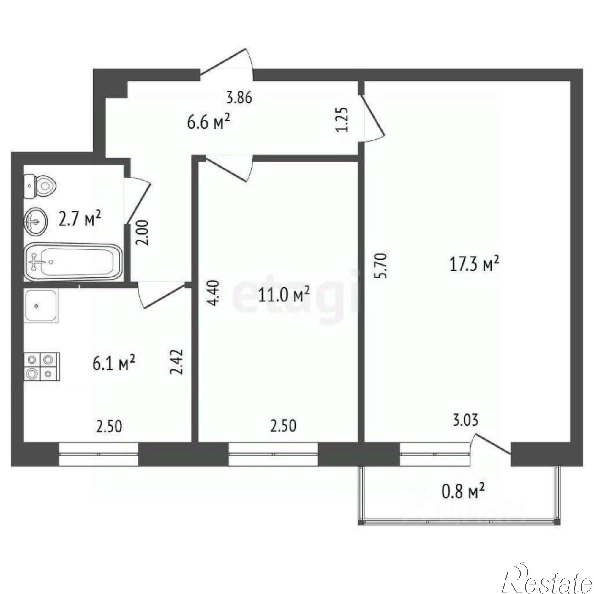 Купить квартиру за 3 000 000 рублей на улица Худайбердина, 142