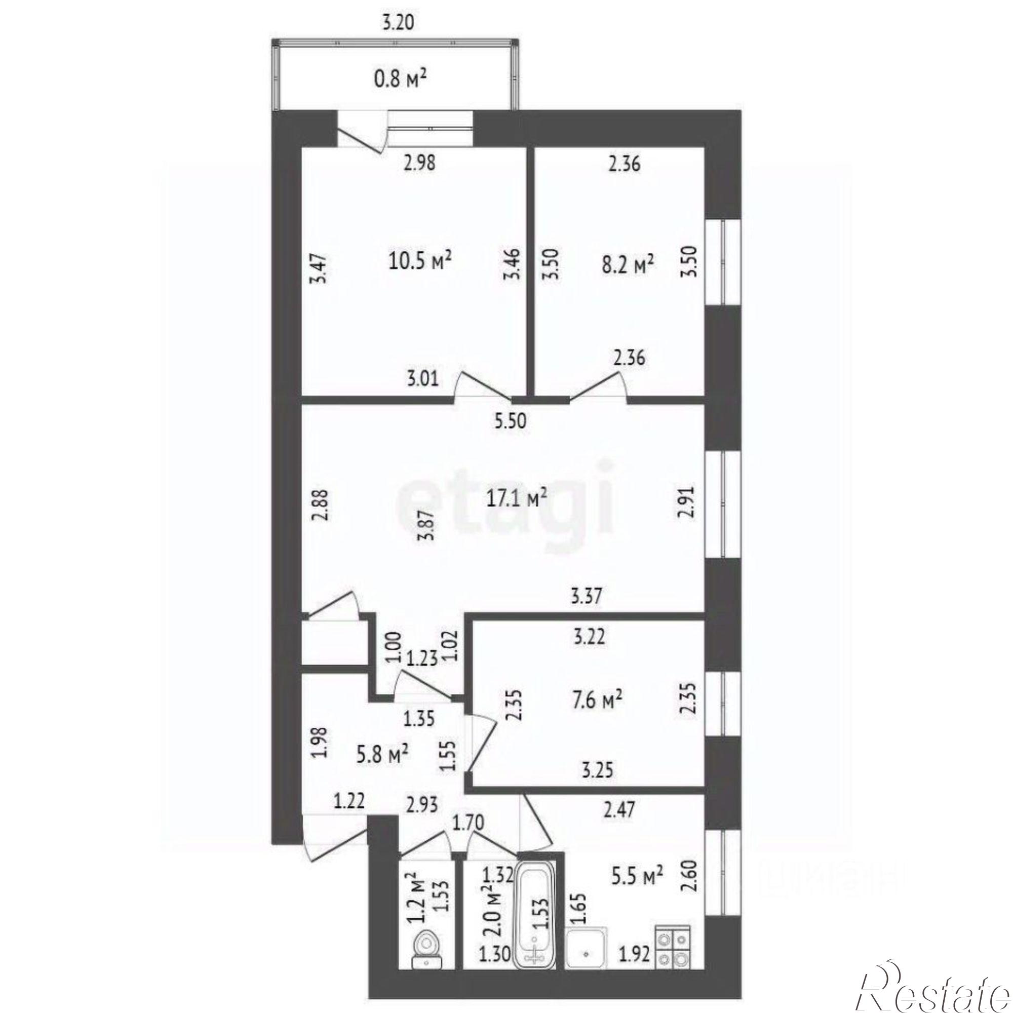 Купить квартиру за 3 500 000 рублей на улица Худайбердина, 123