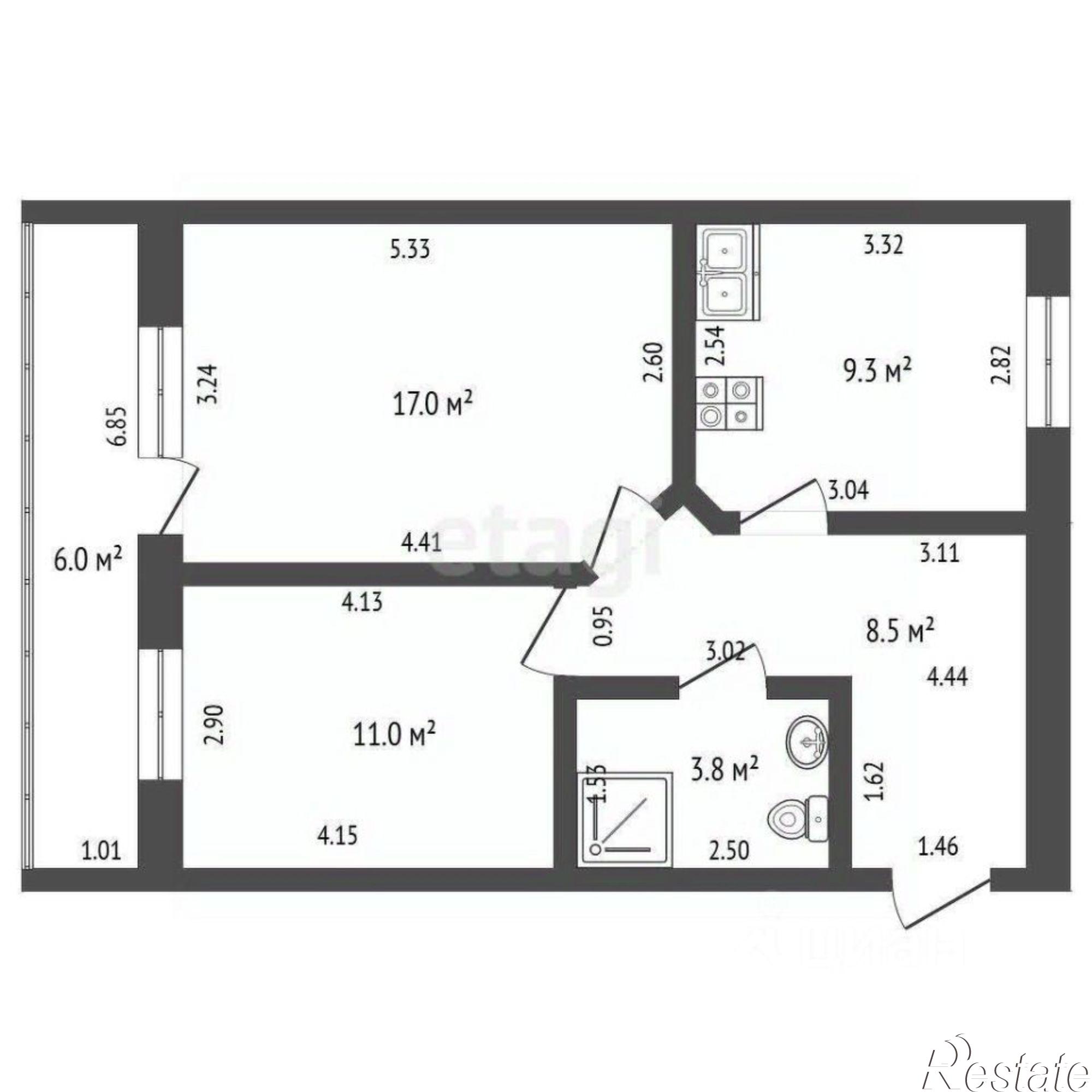 Купить квартиру за 3 870 000 рублей на улица Шафиева, 11