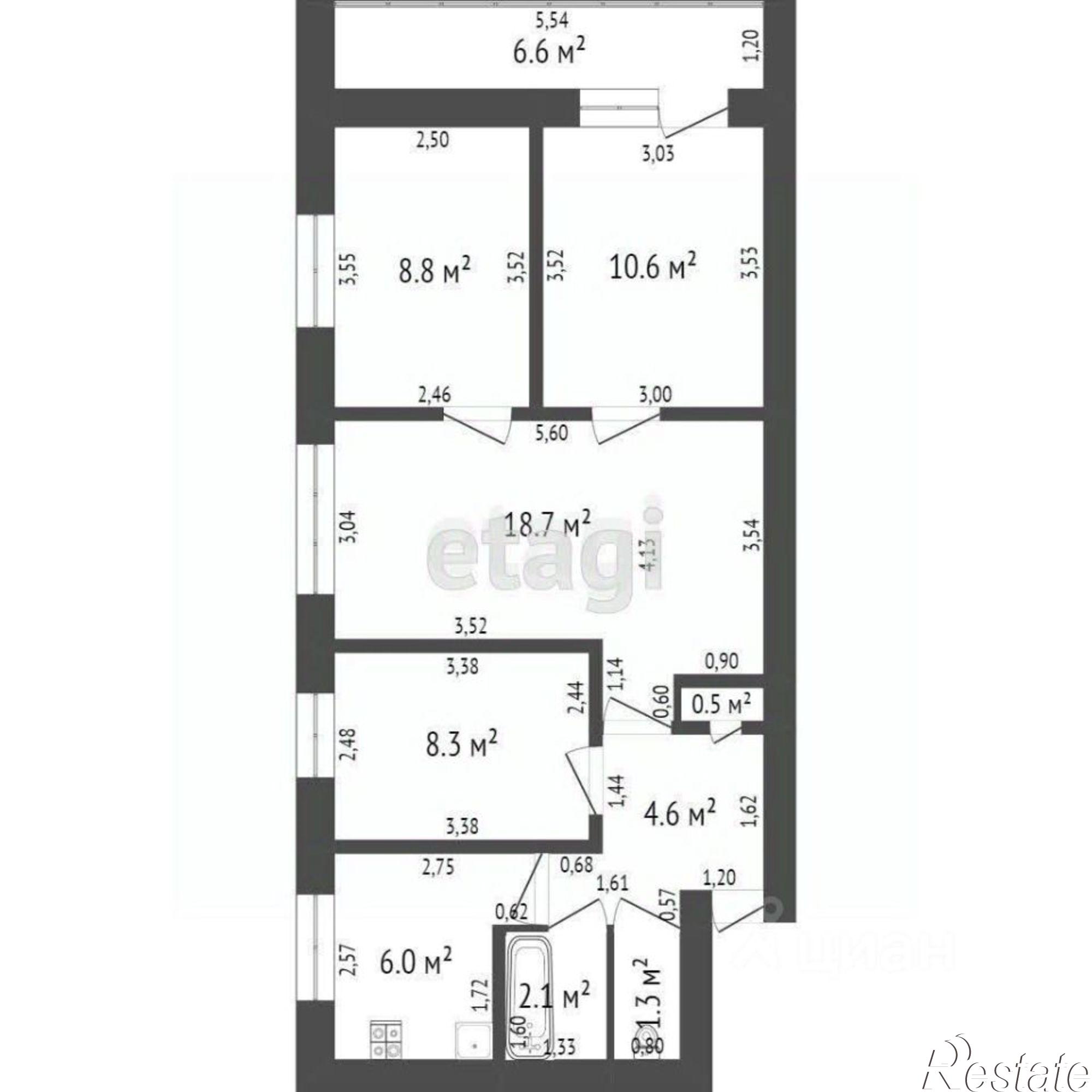 Купить квартиру за 4 200 000 рублей на улица Блюхера, 1
