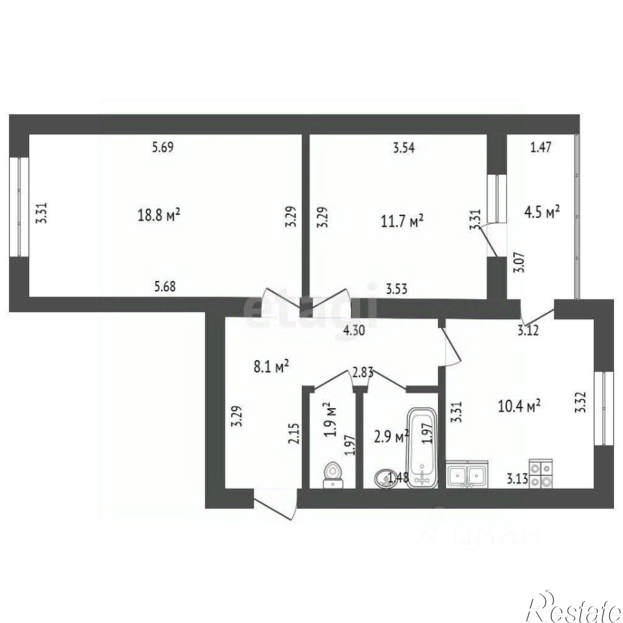 Купить квартиру за 4 240 000 рублей на Волочаевская улица, 22Б
