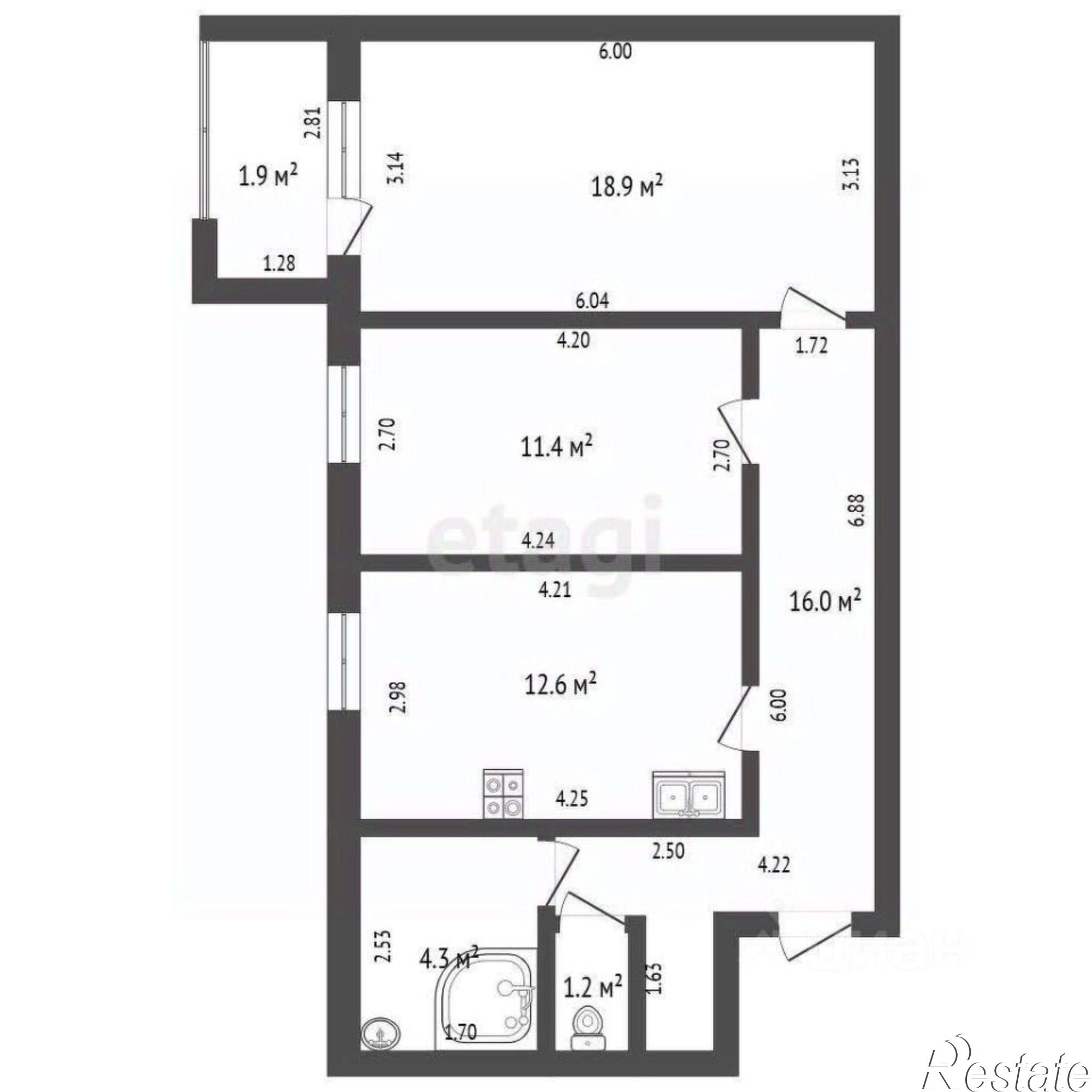 Купить квартиру за 5 684 000 рублей на Одесская улица, 129