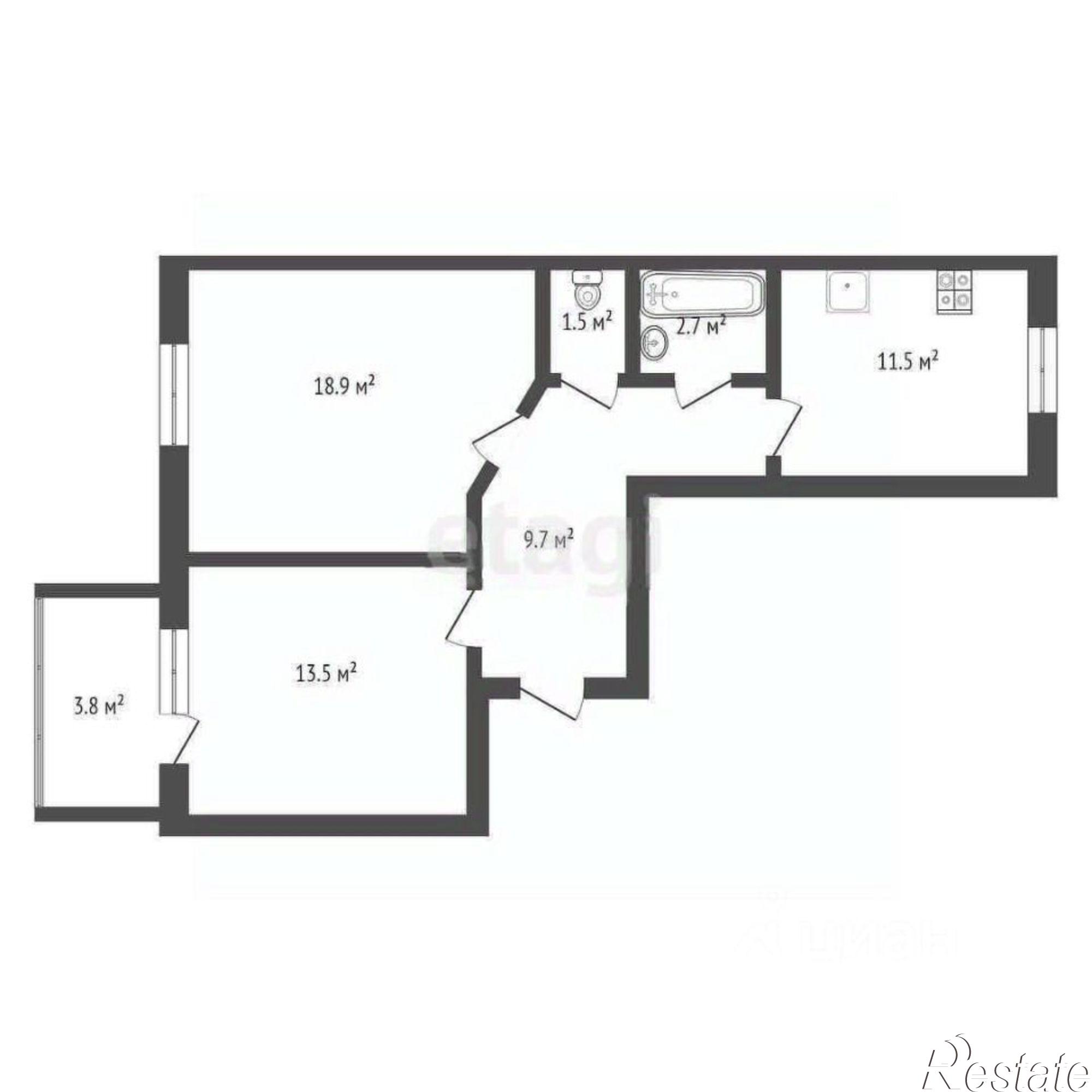 Купить квартиру за 4 950 000 рублей на улица Строителей, 2