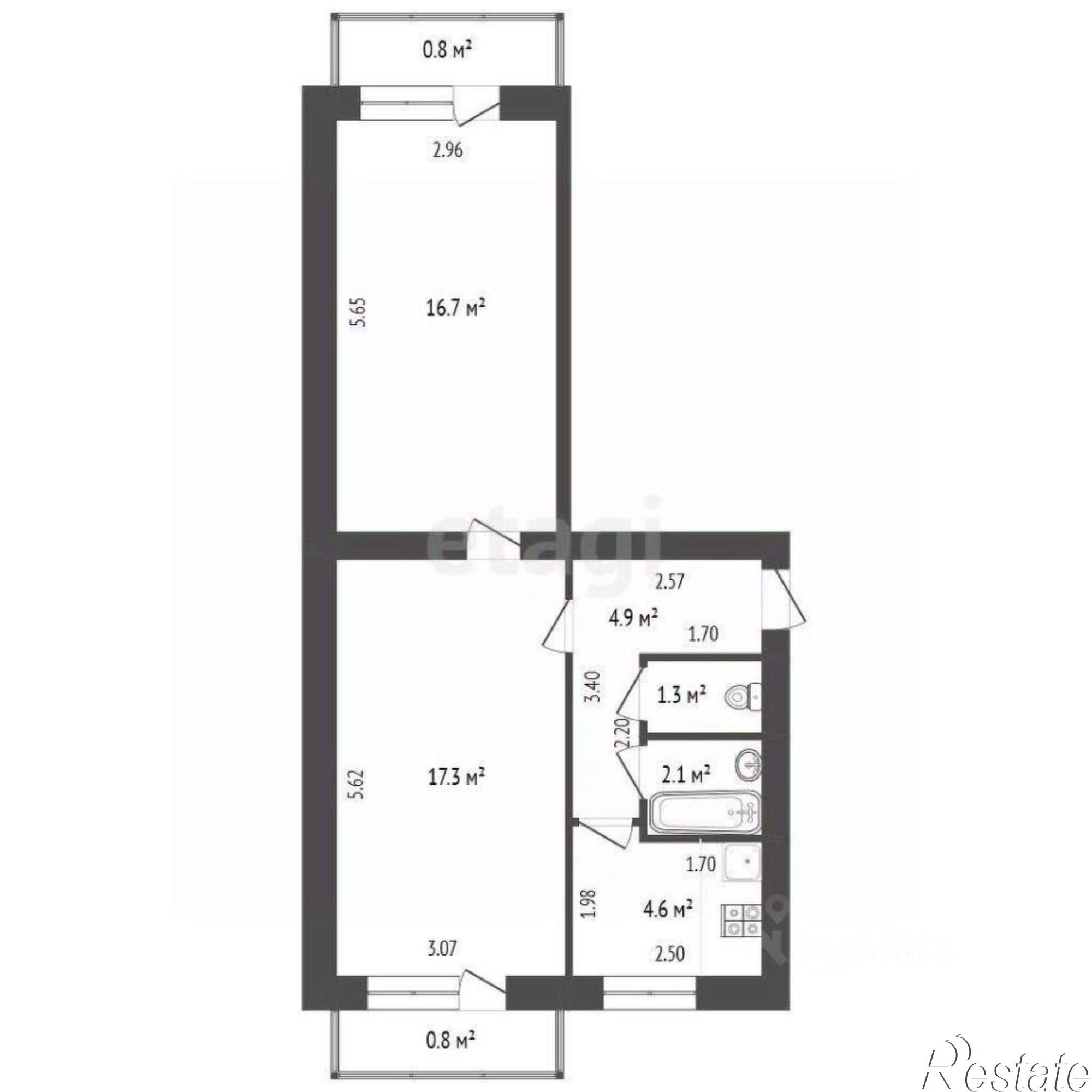 Купить квартиру за 2 200 000 рублей на улица Карла Либкнехта, 2