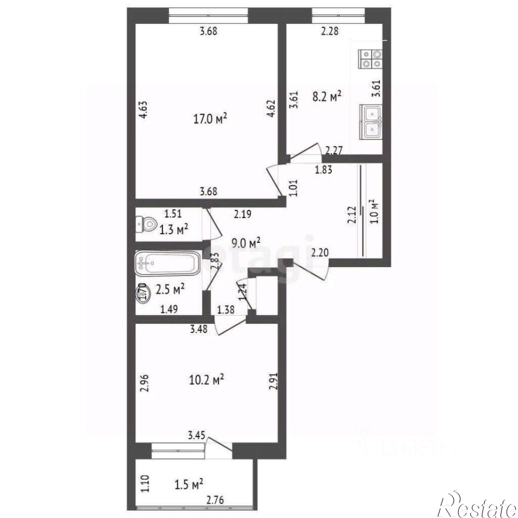 Купить квартиру за 3 800 000 рублей на улица Шафиева, 27