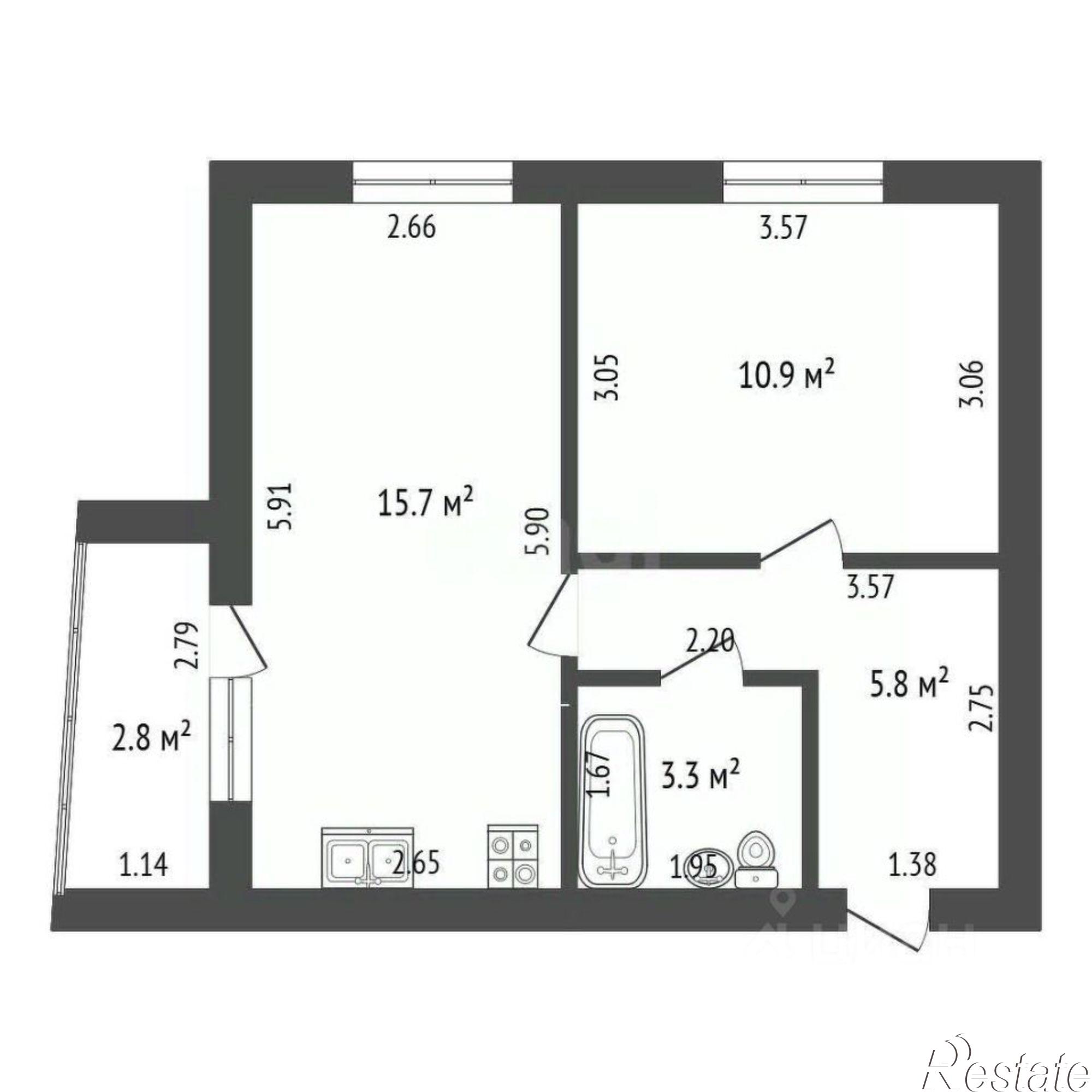 Купить квартиру за 3 850 000 рублей на проспект Октября, 99