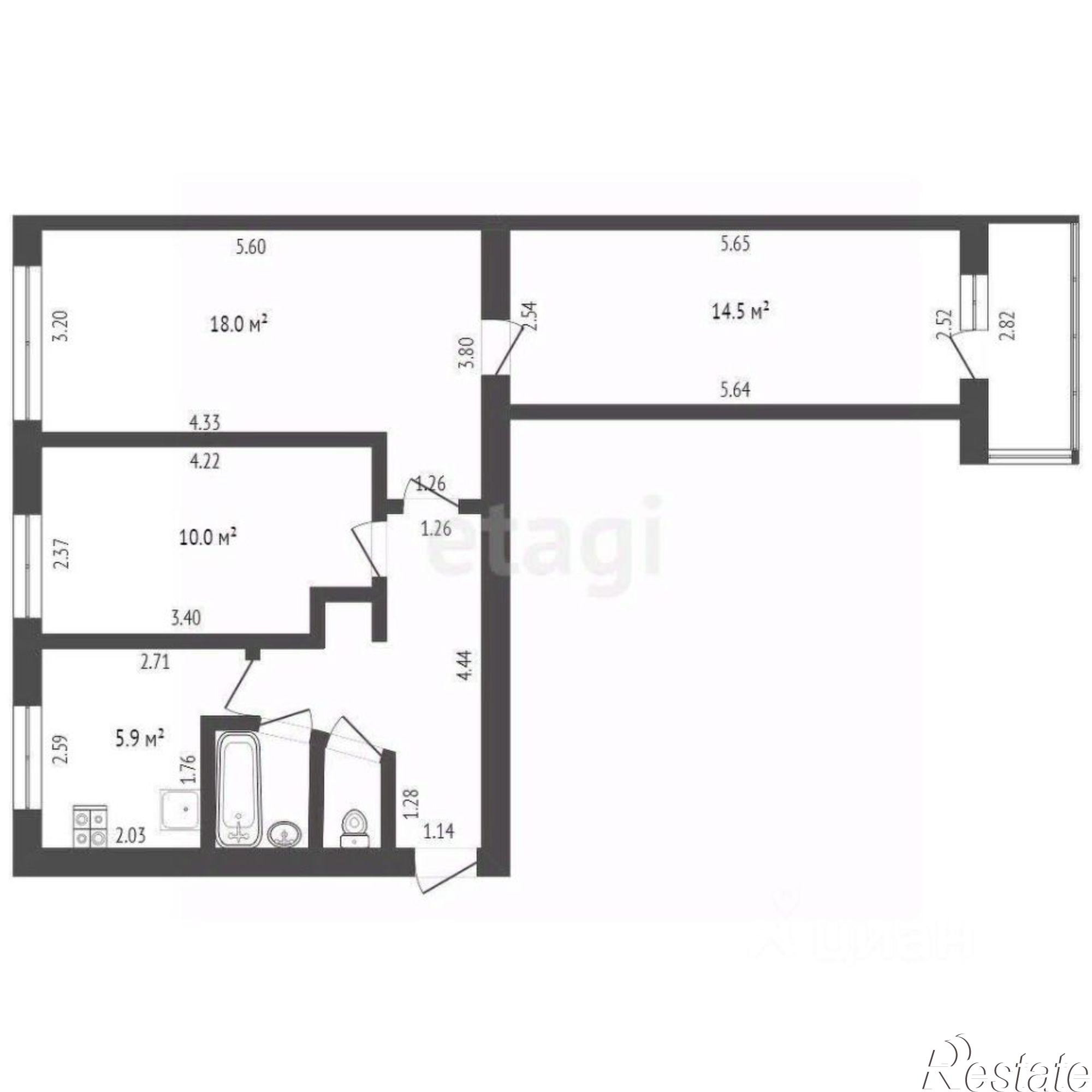 Купить квартиру за 4 200 000 рублей на проспект Октября, 55
