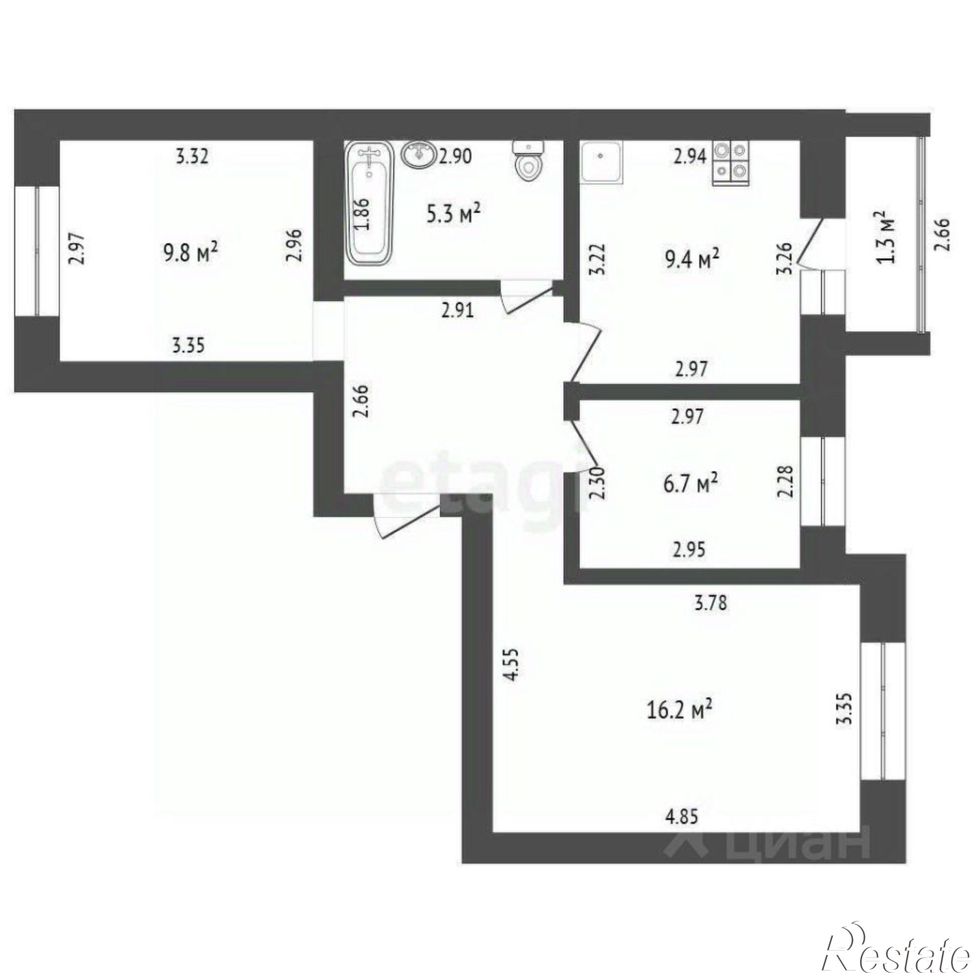 Купить квартиру за 4 800 000 рублей на Одесская улица, 68