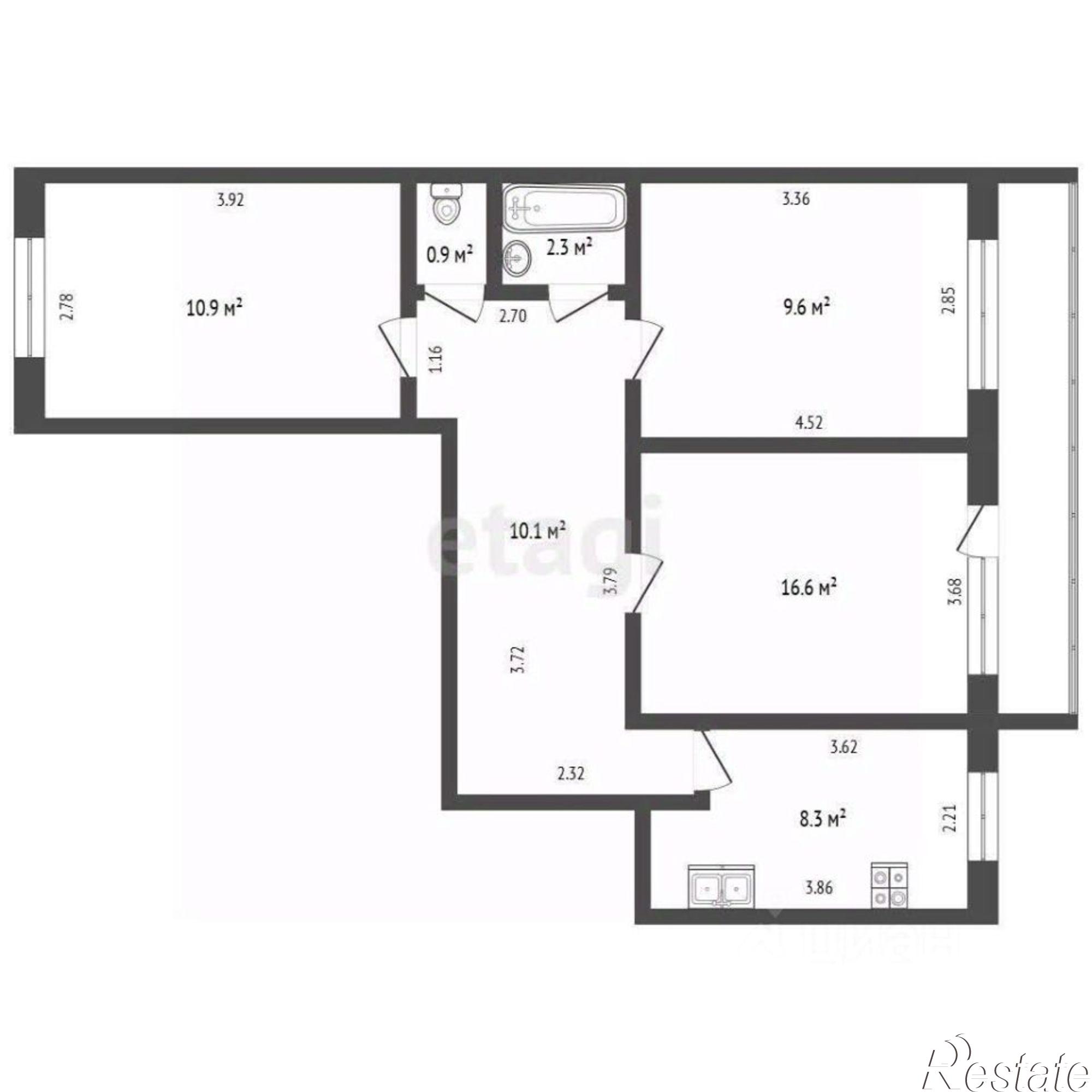 Купить квартиру за 5 900 000 рублей на улица Артёма, 23