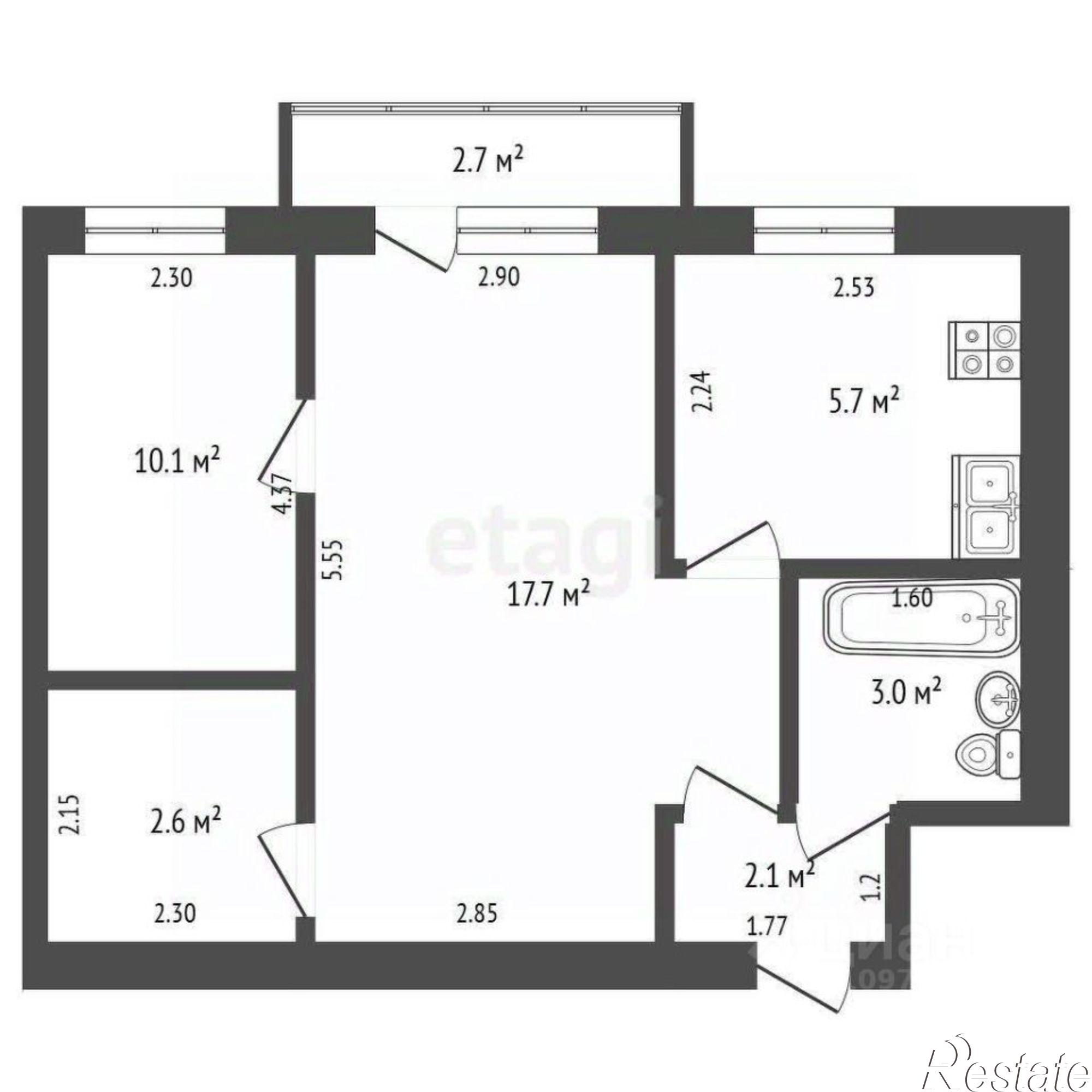 Купить квартиру за 3 170 000 рублей на улица Худайбердина, 164