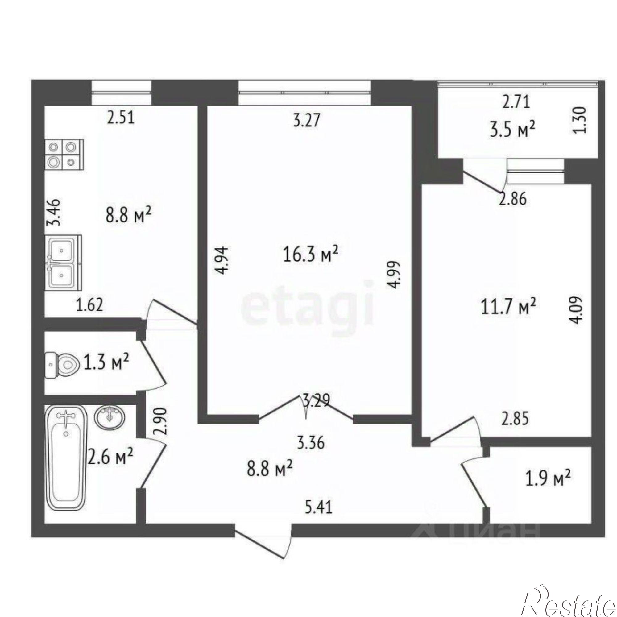 Купить квартиру за 4 500 000 рублей на улица Караная Муратова, 3