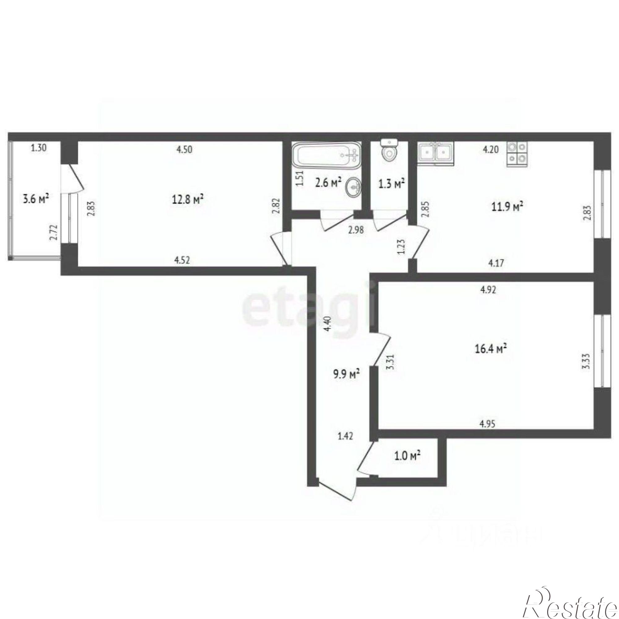 Купить квартиру за 4 300 000 рублей на улица Артёма, 29