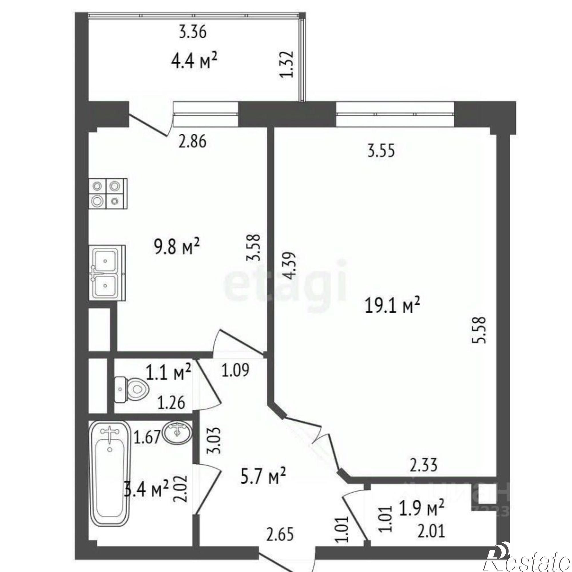 Купить квартиру за 4 300 000 рублей на улица Строителей, 63