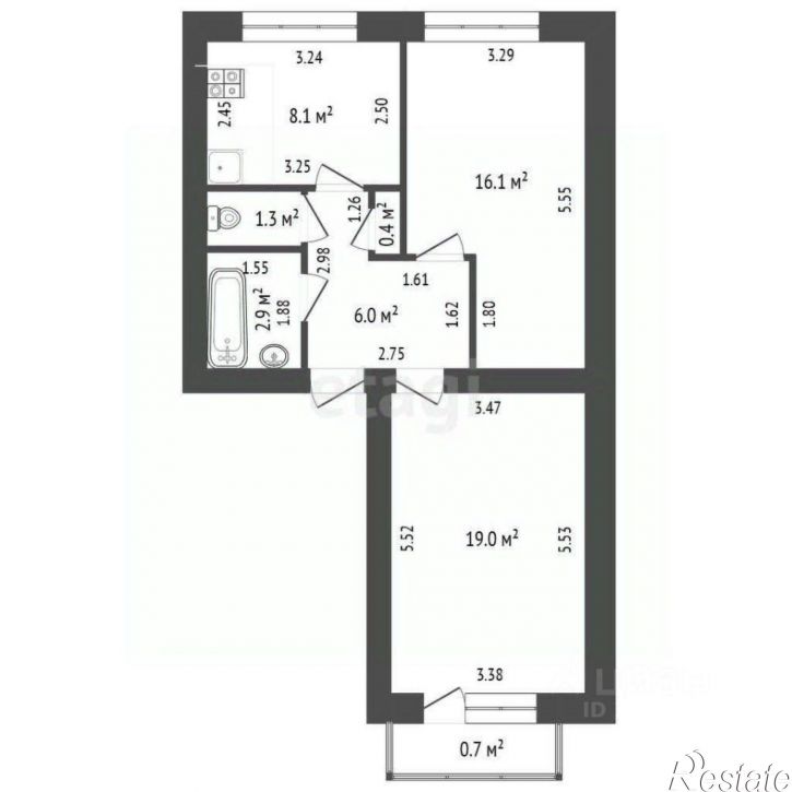 2-комн квартира Революционная улица, 15,  д. 15