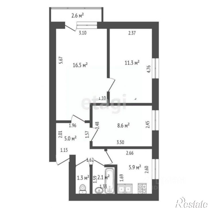 3-комн квартира