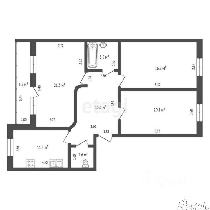 3-комн квартира улица Артёма, 15,  д. 15