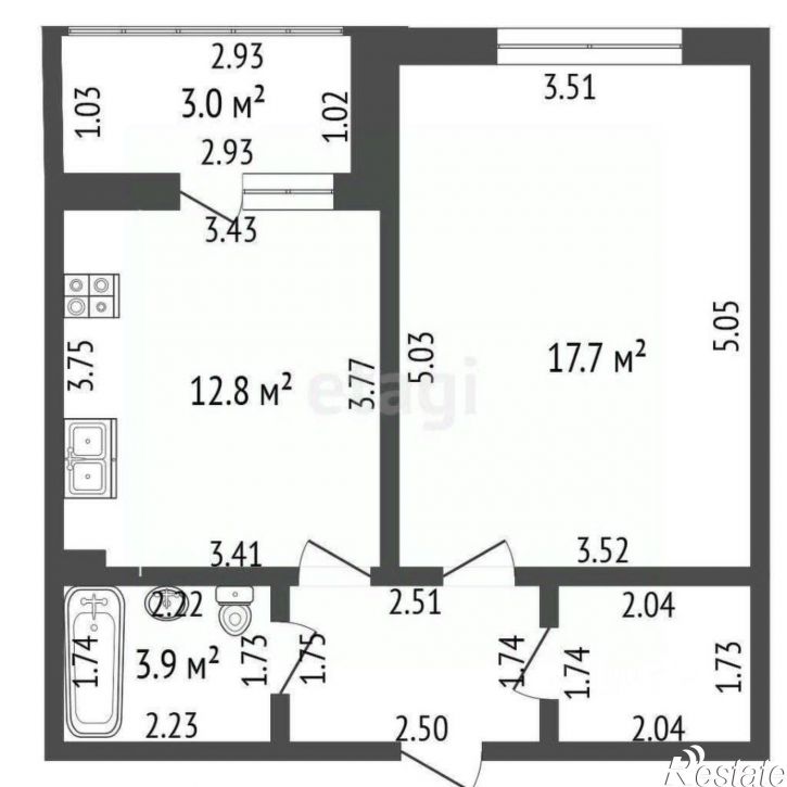 1-комн квартира проспект Октября, 46,  д. 46