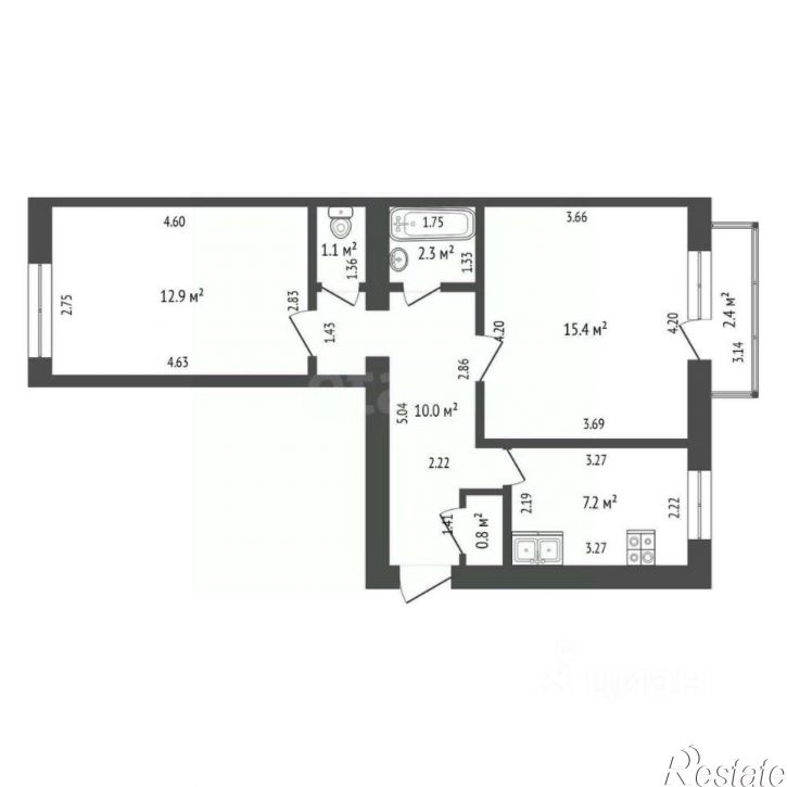 2-комн квартира улица Николаева, 4,  д. 4