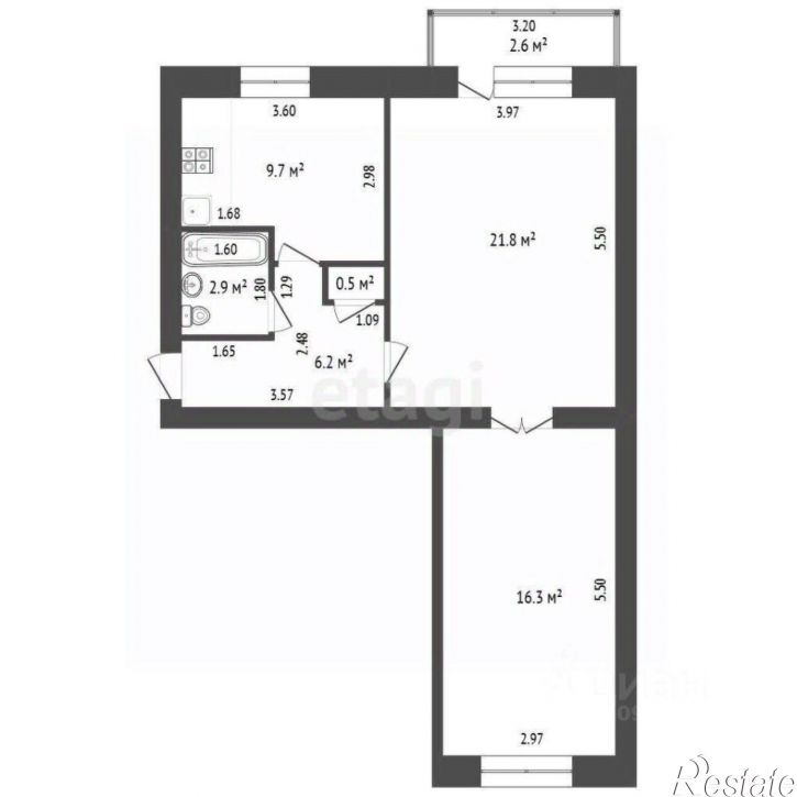 2-комн квартира