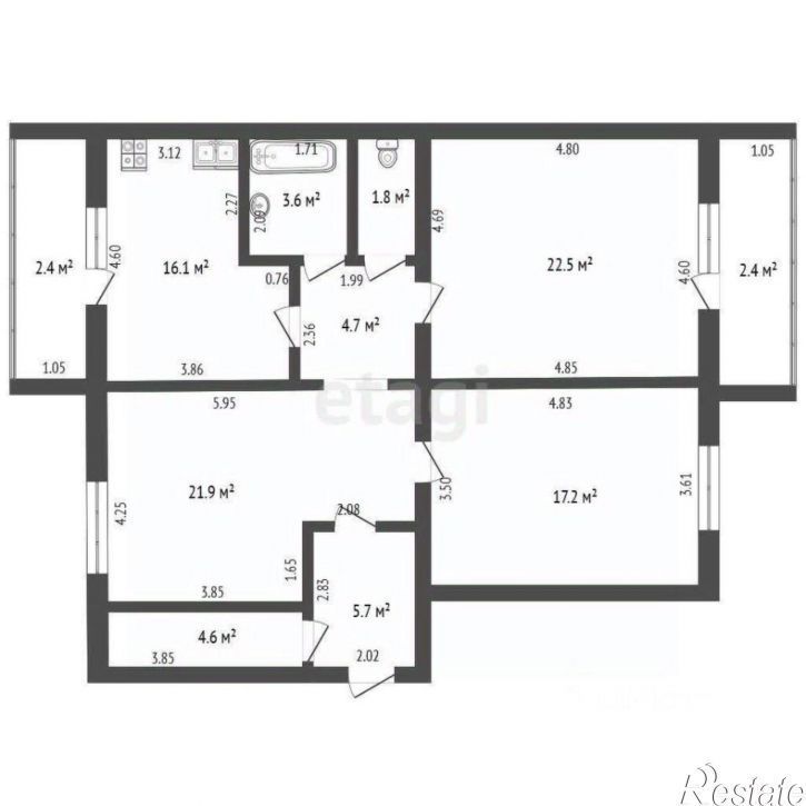 3-комн квартира улица 23 Мая, 24,  д. 24