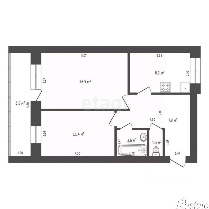 2-комн квартира