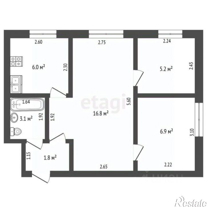 2-комн квартира улица Дружбы, 15,  д. 15