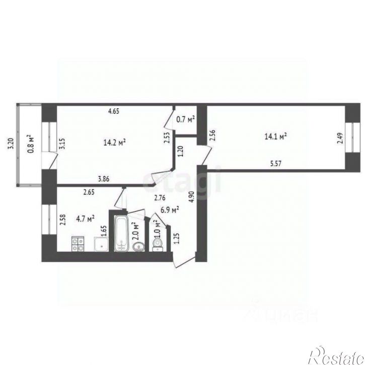 2-комн квартира Коммунистическая улица, 19,  д. 19