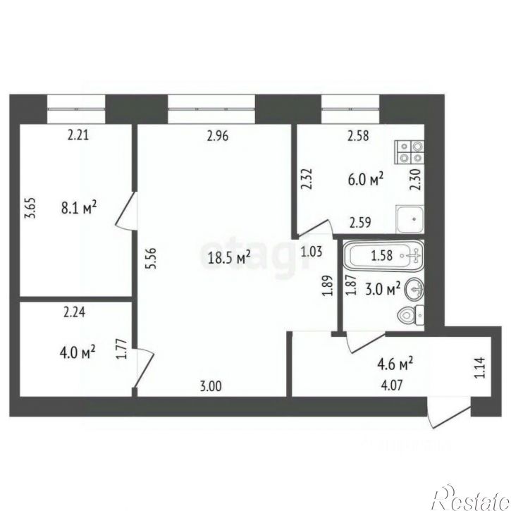 2-комн квартира улица Дружбы, 39,  д. 39