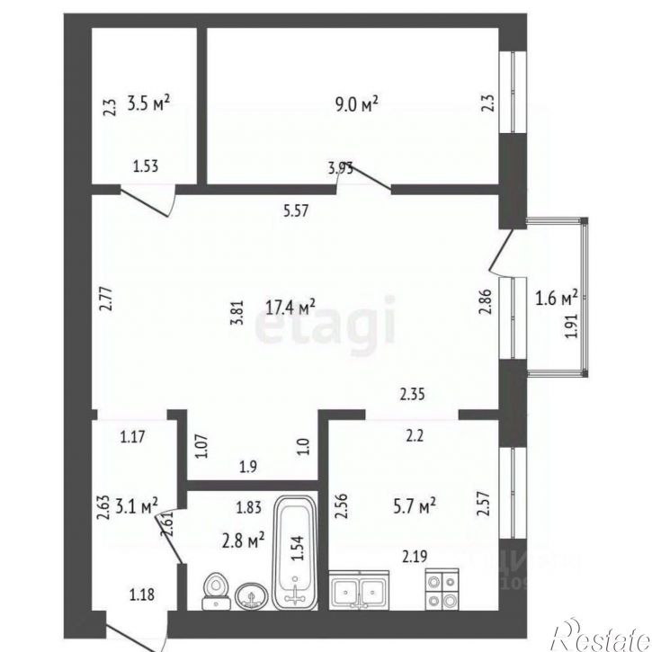 2-комн квартира улица Тукаева, 13,  д. 13