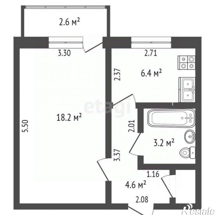 1-комн квартира