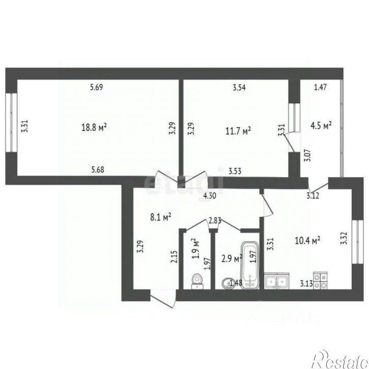 2-комн квартира Волочаевская улица, 22Б,  д. 22Б