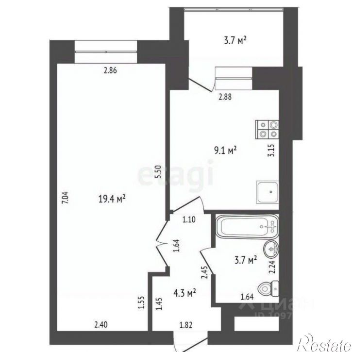 1-комн квартира