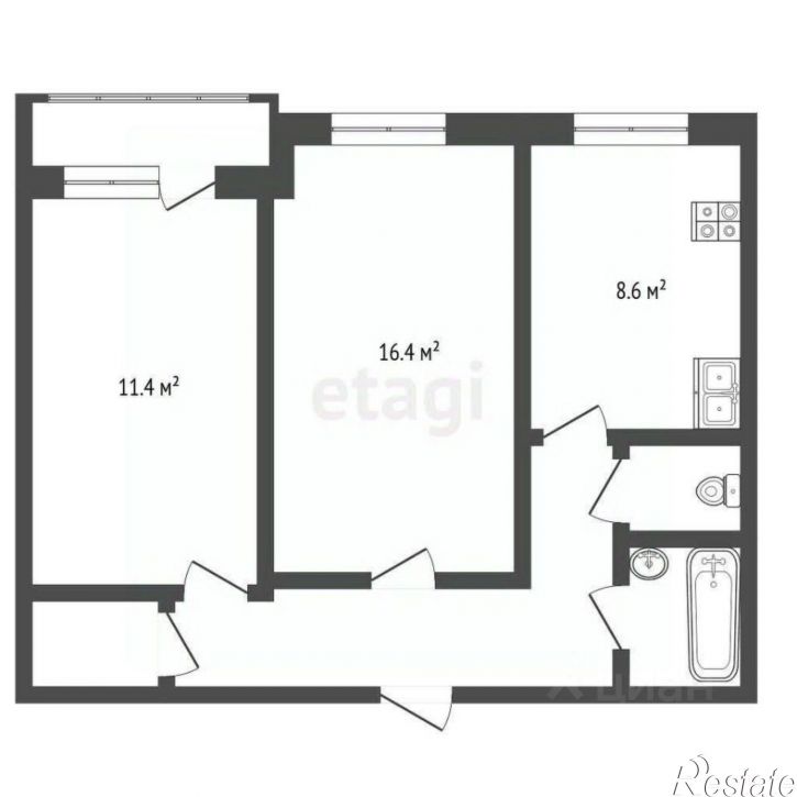 2-комн квартира Полевая улица, 21,  д. 21