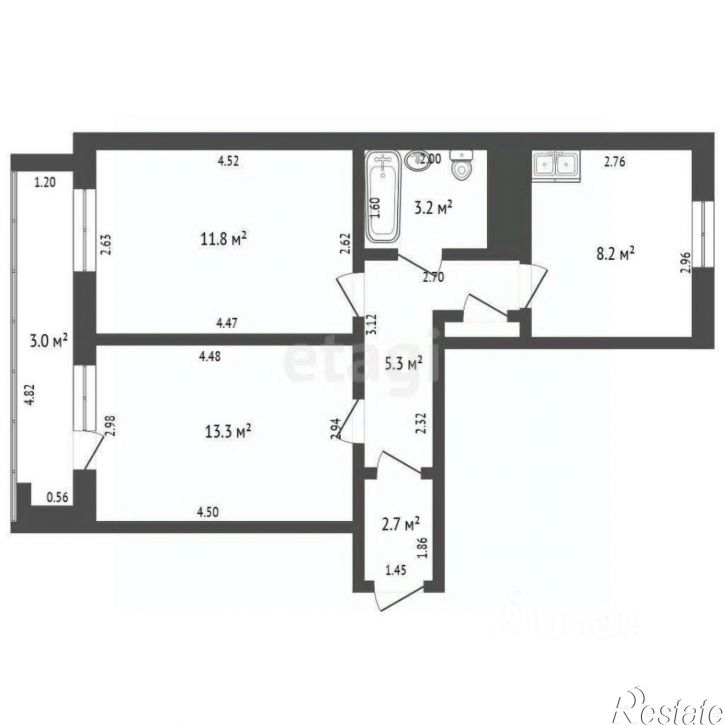 2-комн квартира Патриотическая улица, 106,  д. 106