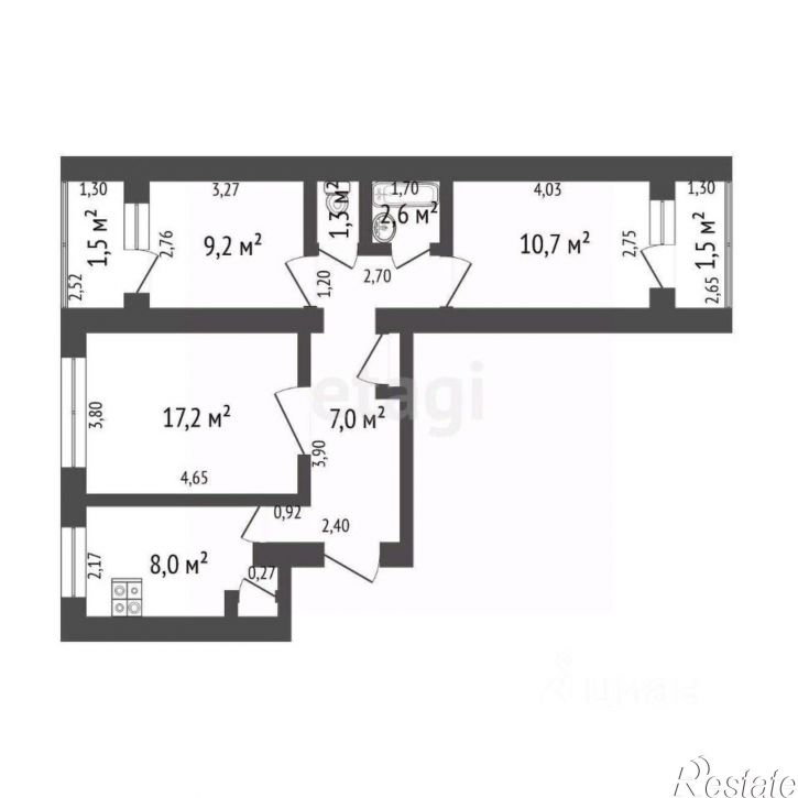 3-комн квартира