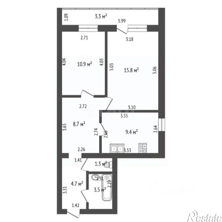 2-комн квартира Коммунистическая улица, 75А,  д. 75А