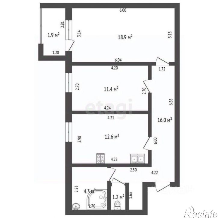 2-комн квартира Одесская улица, 129,  д. 129