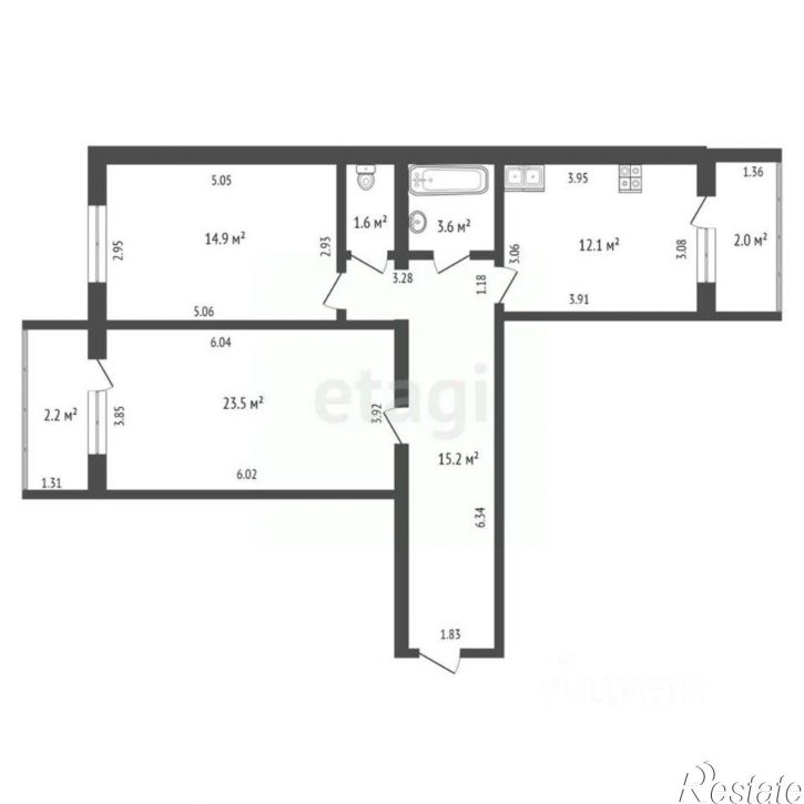 2-комн квартира улица Суханова, 22Б,  д. 22Б