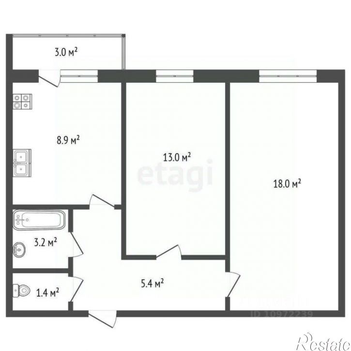 2-комн квартира улица Суворова, 6,  д. 6