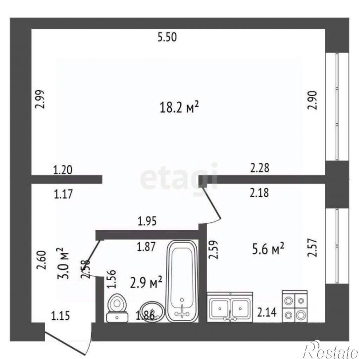 1-комн квартира улица Дружбы, 19А,  д. 19А